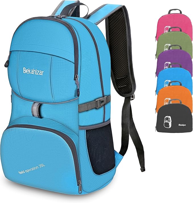 35L Lightweight Backpack Foldable Hiking Daypack Packable Travel Day Bag for Men Women Outdoor Walking Camping