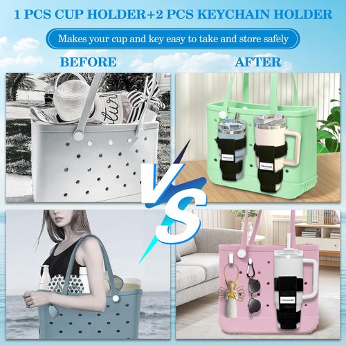 MISHANIER 1 Pack Bogg Bag Cup Holder for Stanley/Owala/Yeti - Fits 16-40oz, Adjustable Accessories Compatible with All Bogg Bag and Simple Modern Beach Tote