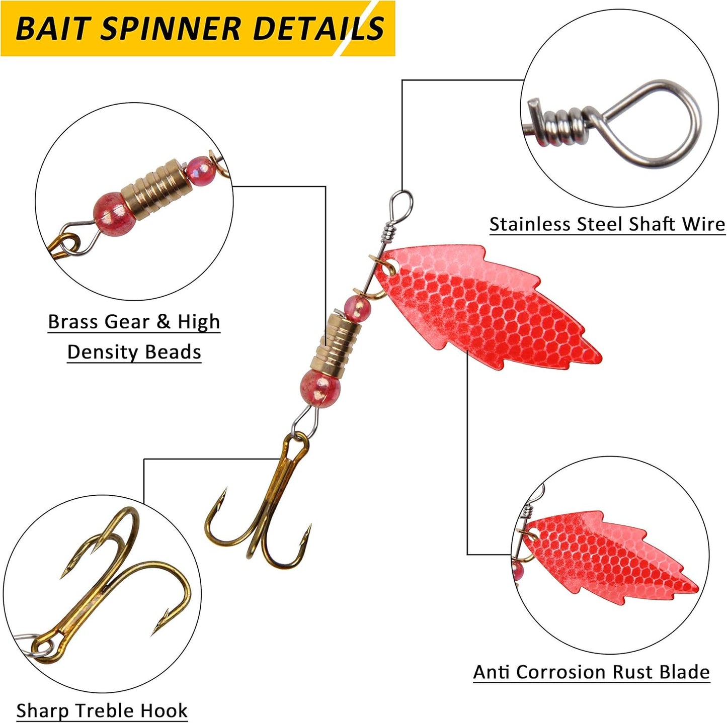 Spoon Fishing Lures Kit, 30pcs Bass Swimbaits Spinner Baits Metal Walleye Spoon Lures Crankbaits Assortment for Bass Trout Salmon Walleye Fishing