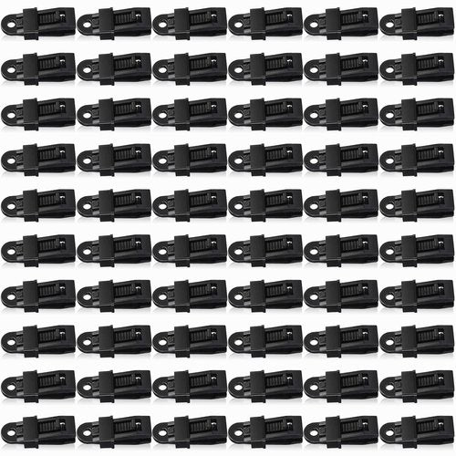 60 Pieces Tarp Clip Heavy Duty Multipurpose Crocodile Mouth Tarp Clamps with Lock Grip Camping Canopies Pool Car Covers Clamp for Canopy Outdoor Tarps Camping Awnings Banner and Cover