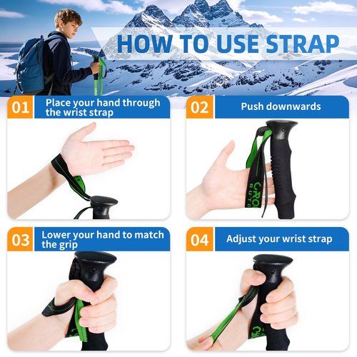 Lightweight Collapsible Kids Hiking Poles - Retractable Kids Hiking Stick, Telescoping Aluminum Trekking Poles 2 Pack, Adjustable Kid Ski Poles by Croosseoutdoors