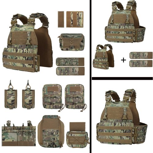 BOMTURN Great Tactical Outdoor Vest for Men Quick Release Buckle Adjustable&Detachable Modular Molle Vest