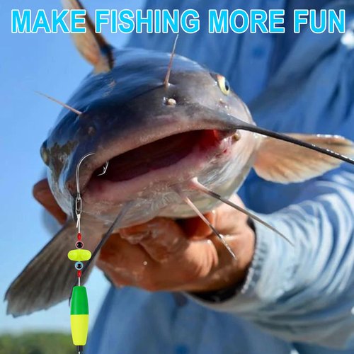 OROOTL Catfishing Tackle Making Kit, 146pcs Catfish Rig Accessories with Catfish Floats Catfish Hooks Swivels Fishing Bells Swivels Bobber Stoppers Catfishing Tackle Equipment