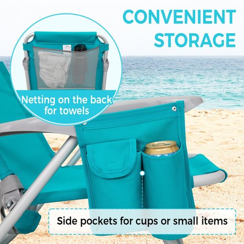 #WEJOY 2 Pack Folding 4-Position Beach Chair for Adults