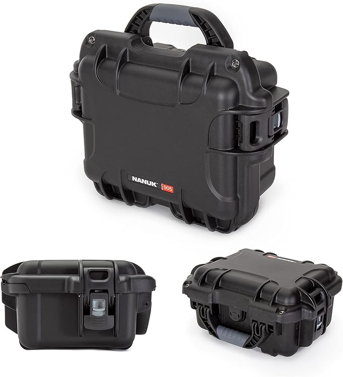 NANUK Small Series 905 Lightweight NK-7 Resin Waterproof Protective Case with Padded Dividers for Point & Shoot Camera or Binoculars, Black