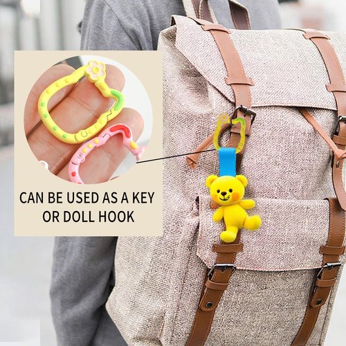 WTYONZEL 12 Pack Cute Carabiner Keychain Clips Cat Shape Carabiner Clip Aluminum Ring Climbing Clips for Keychains, Water Bottle Holders, Dog Leashes and More