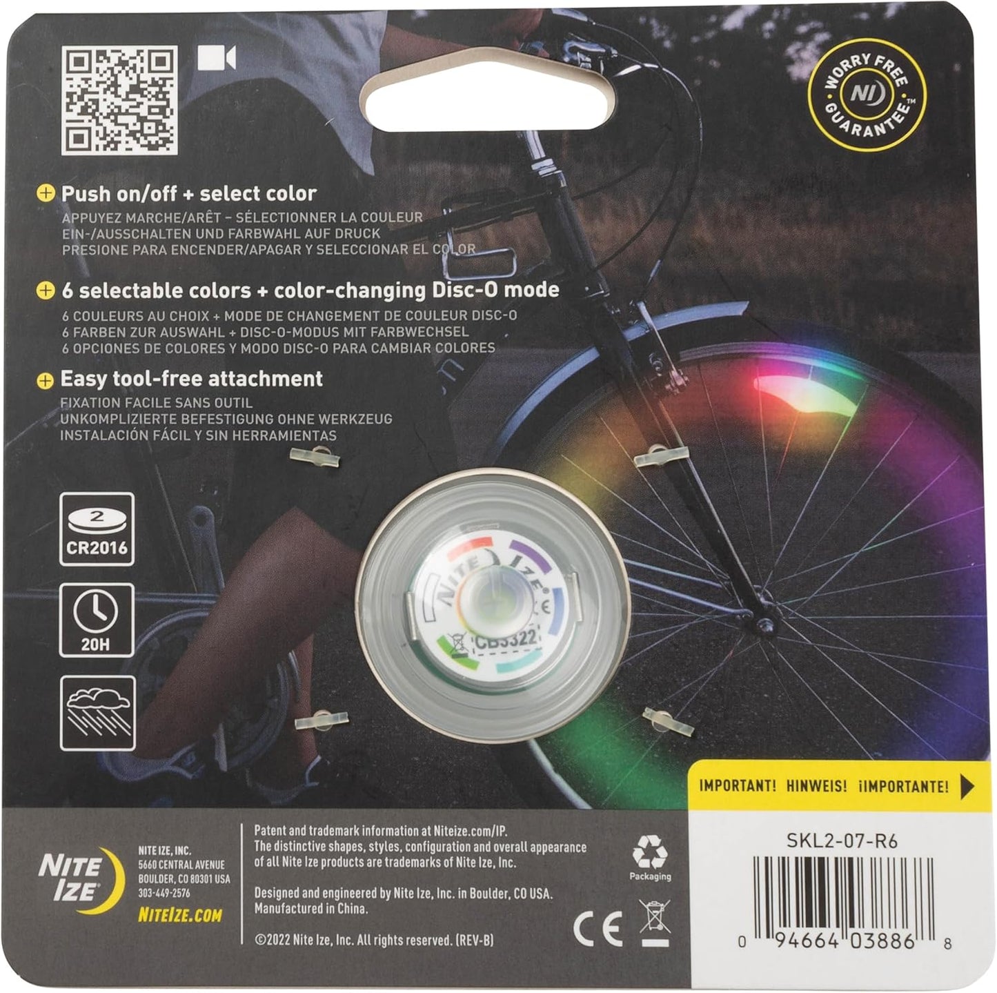 Nite Ize SpokeLit Wheel Light - LED Bicycle Spoke Lights for Visibility & Safety