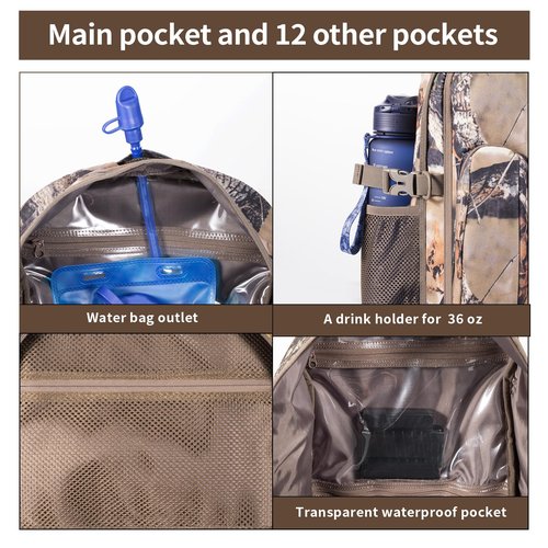 ALLBLESSED Waterproof Hunting Backpack with Binocular Harness Chest Pack for Gun and Bow Holder duck hunting accessories