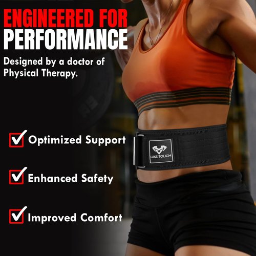 LUXE-TOUCH 4 Inches Nylon Weightlifting Belt with Quick-Release Buckle, Belt for Cross Working out, Bodybuilding, Power Lifting. Deadlift Training Belt, Adjustable Weight Lifting Spine Support (Black, Large (36" -40"))