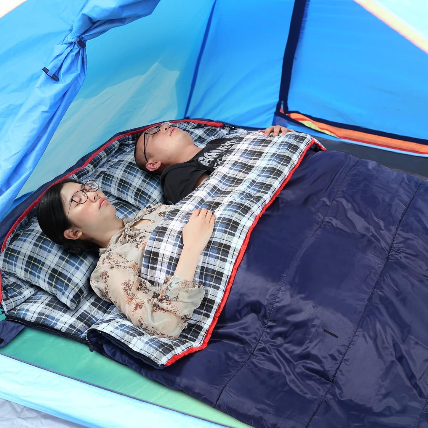 REDCAMP Small Camping Pillow Lightweight and Compressible, Flannel Travel Pillow with Removable Pillow Cover, 2 Pack
