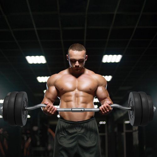 Yaheetech Barbell Weight Set - Olympic Curl Bar & 6 Olympic Weights & 2 Olympic Barbell Clamps for Lifts 66LB