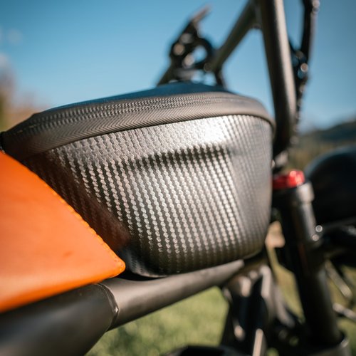 MACFOX Bike Frame Bag, Black - Bike Pouch, Cycling Phone Wallet with Zipper - Bike Accessories for Storing Phone Suitable Electric Bike