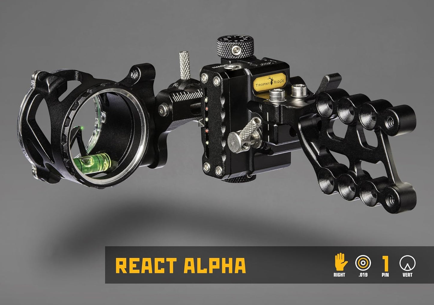 Trophy Ridge Alpha React 1 Pin Sight .019, Black