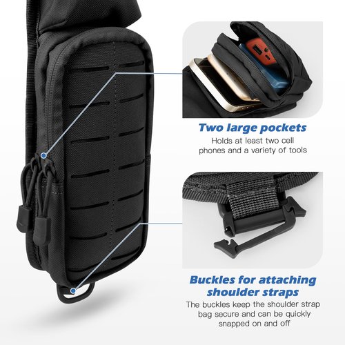 Jueachy Strap Shoulder Molle Accessories Pouch: Tactical Backpack Pocket Attachment Storage Phone Flashlight EDC