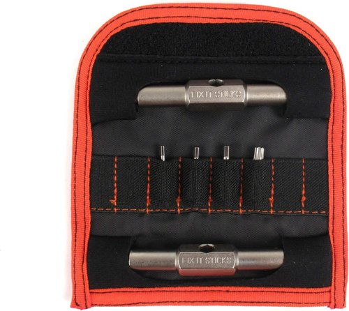 Fix It Sticks Replaceable Edition Traveling Cycling Steel Multi-Tool with 8 Removable Interchangeable Bits w/Bracket