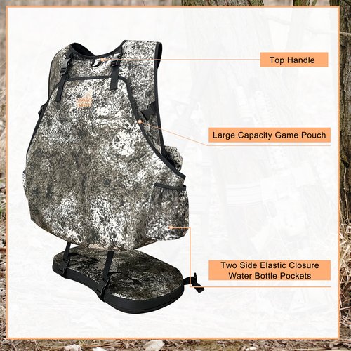MDSTOP Turkey Vest with Detachable Seat Cushion, Turkey Hunting Vest with Game Pouch, Turkey Hunting Gear for Turkey Dove and Upland Bird Hunting