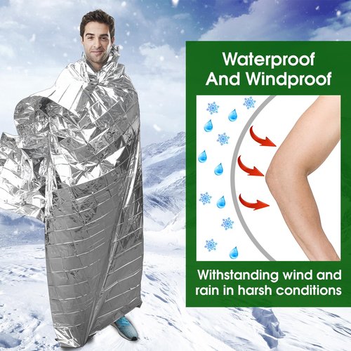 CXYARY 6 Pack Emergency Mylar Thermal Blanket, 84” x 52” Space Blankets, Emergency Thermal Blanket Space Rescue Survival Gear Camping for Outdoors, Hiking, Camping Survival