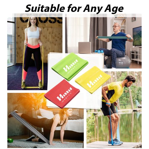 Resistance Bands Set, Latex-Free Exercise Bands for Working Out, Professional Physical Therapy Bands, Elastic Bands for Stretching, Suitable for Rehab, Yoga, Pilates, Gym, Home Exercise (4.9ft)