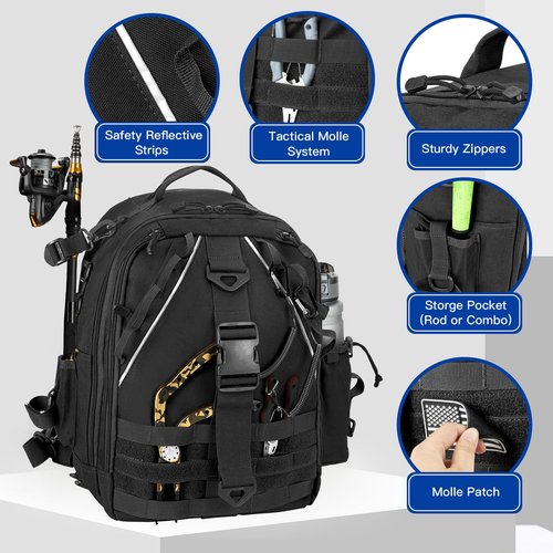 Jueachy Drop Leg Bag+Jueachy Fishing Tackle Backpack