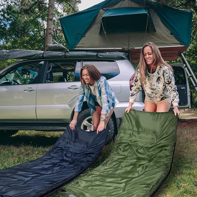 Tudomro 2 Pcs Camping Sleeping Bag for Adults, Lightweight Packable Waterproof Camping Gear Equipment to Keep Warm for Spring Summer Fall Indoor Outdoor Backpacking Hiking Travel