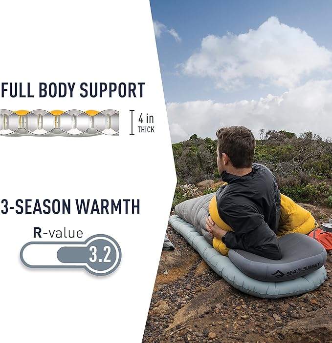 Sea to Summit Ether Light XT Extra-Thick Insulated Sleeping Pad, Rectangular - Regular (72 x 25 x 4 inches)