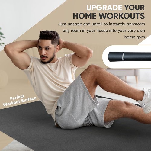 Gorilla Mats Premium Extra Thick Large Exercise Mat – 7' x 4' x 8mm Ultra Durable, Non-Slip, Workout Mat for Instant Home Gym Flooring – Works Great on Any Floor or Carpet – Use With or Without Shoes
