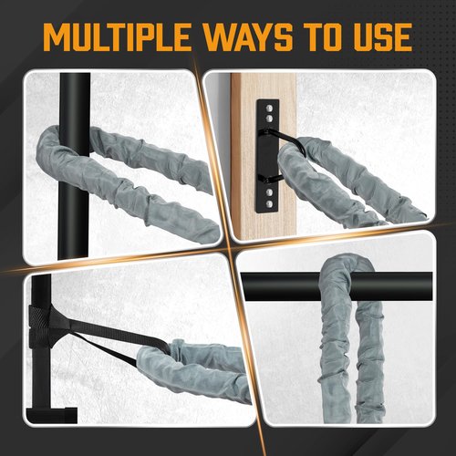 Yes4All 1.5 Inch Battle Ropes with Extra Protective Sleeve, Workout Ropes for Cross-Training Home Gym & Fitness Exercises, Strength Training - 30,40 Feet Lengths Available