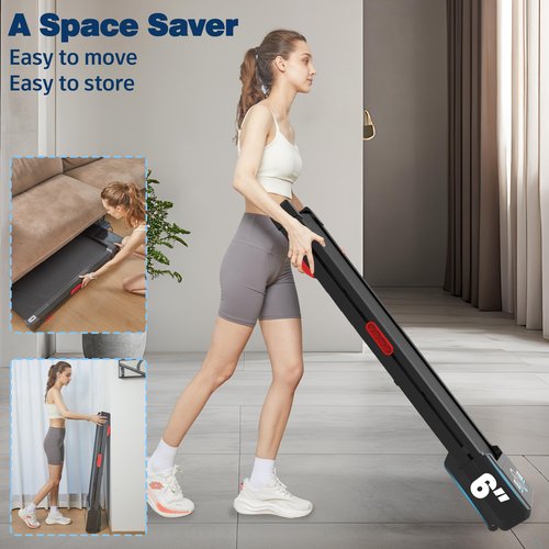 Walking Pad Treadmill with 12% 9-Level Auto Incline, 450 lbs Capacity RGB LED Screen, Bluetooth Speaker Under Desk Treadmill, Compact Treadmills for Home Hiking, Black