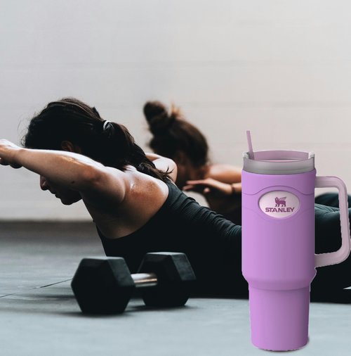 Silicone Boot for Stanley Cup 40 oz Bottom Protector & Replacement 12” Straw Set Compatible for Stanley Tumbler Accessories Quencher with Handle Full Body Sleeve Case Anti-Slip (Pink Purple)