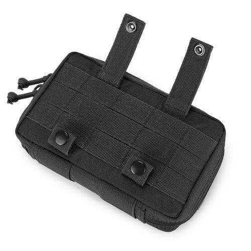 CamGo Tactical Molle Admin Pouch Military EDC Utility Bag Horizontal Modular Pouches with Removable Inner Accessory Pockets (Black)