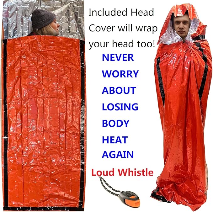 Emergency Sleeping Bags 2 Pack | Portable Emergency Blanket Survival Gear