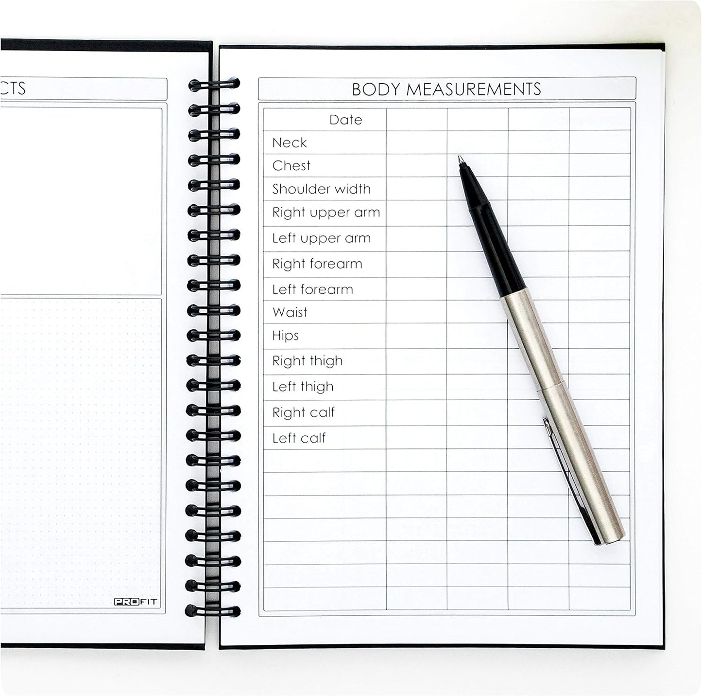 ProFit Fitness and Food Journal - Workout Log Book | Nutrition Journal | Food Tracker | Food Diary - Easy-to-Use A5 Exercise Diary / 6x8 Inches / 140 Pages / Undated (Hard Cover)
