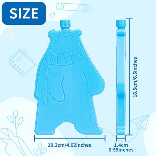 Ice Pack for Lunch Box and Cooler, BPA Free, Reusable and Long Lasting, Slim and Lightweight Design, Set of 4, （Blue） (Polar Bear Style)