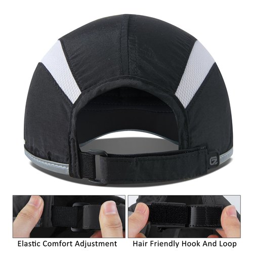 GADIEMKEN 2 Pack Foldable Sports Sun Hat for Men & Women, UPF50+ Protection, Quick Drying, Summer Hiking & Running Hat, Black & Dark Grey