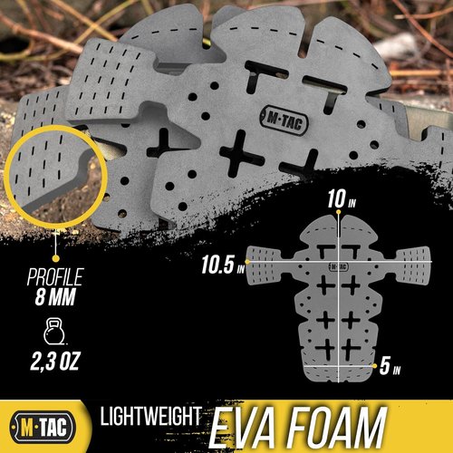 M-Tac Knee Pad Inserts for Men and Women (2 PCs) - A Pair of Knee Pads for Construction and Tactical Pants - Memory Foam Knee Pads for Work (Black)