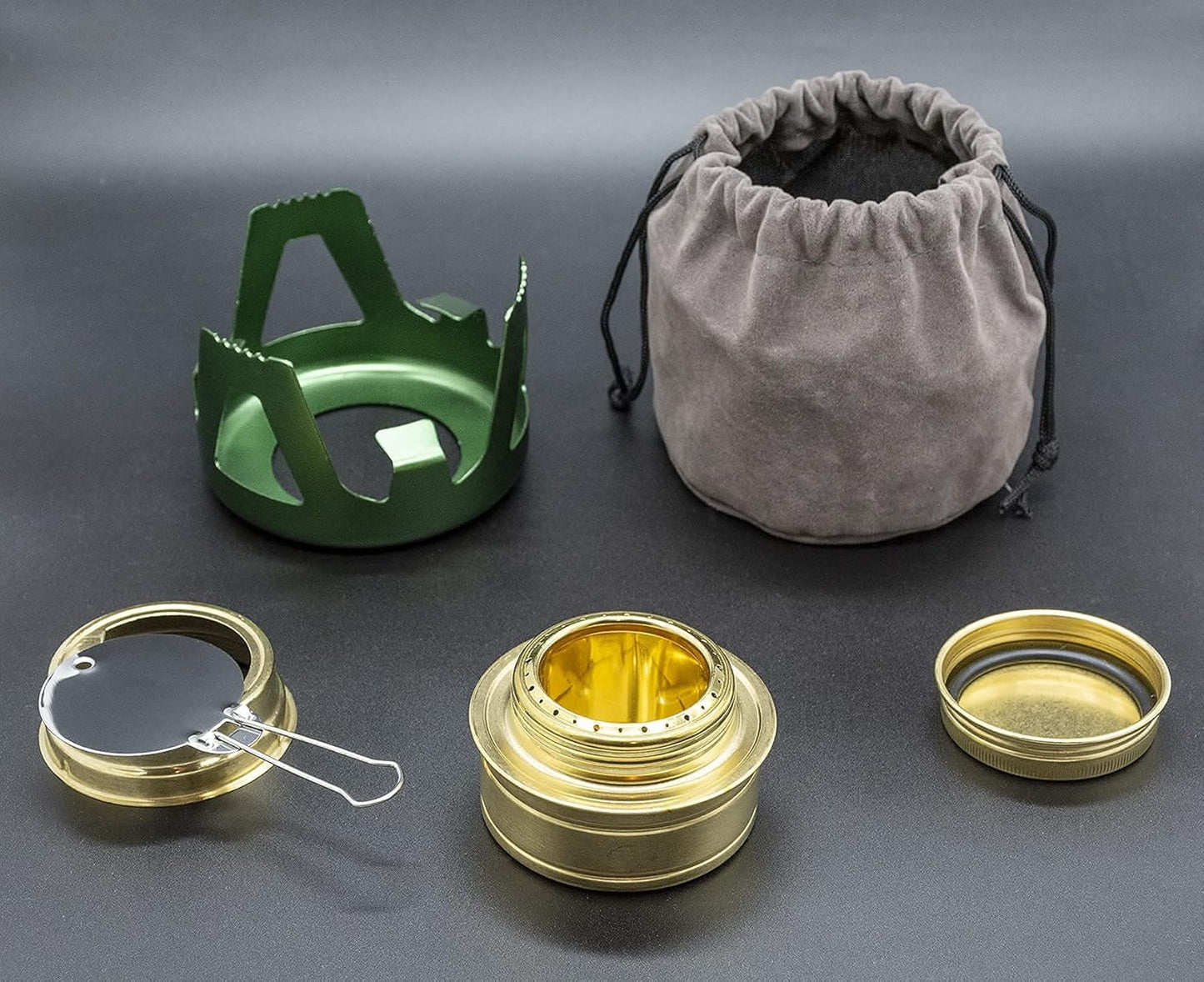 Outdoor Mini Portable Alcohol Stove Burner for Backpacking Hiking Camping Survival - Gray