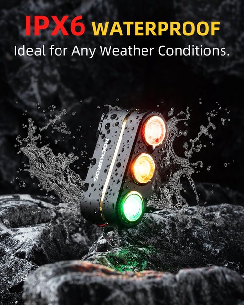 ROCKBROS Rechargeable Bike Tail Light, Brake Sensing Rear Bike Light, Ultra Bright Led Bicycle Tail Lights for Night Ride, Ipx6 Waterproof Safety Flashlight, Cycling Safety Accessories