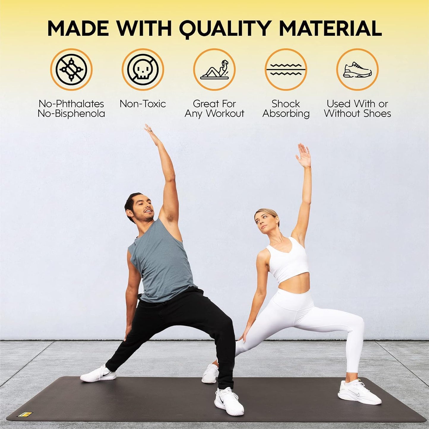 Non-Slip Large Exercise Mat 6’x4’ – 1/4" Thick Workout Mat for Home Gym & Yoga