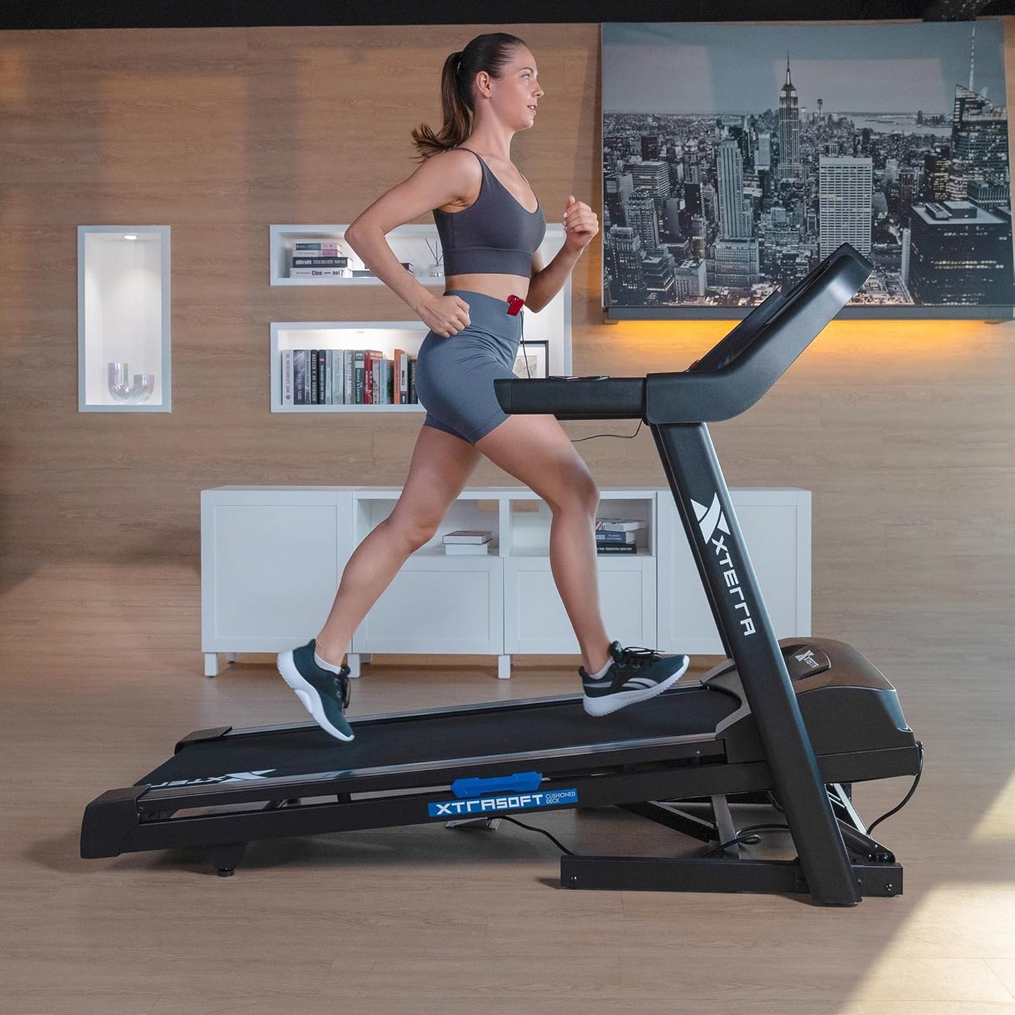 XTERRA Fitness Sport Series Premium Folding Smart Treadmill, Handlebar Speed and Incline Controls, Large XTRASoft Cushioned Running Deck, Built-in FTMS-Enabled Bluetooth with XTERRA+ Fitness App