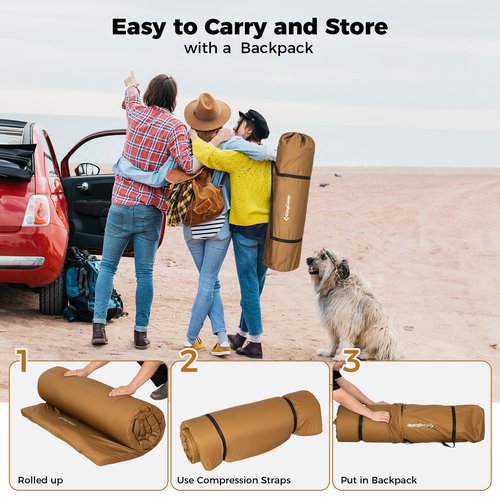 Kingcamp Comfort X 5 XXL Wide Perforated Memory Foam Cot Mattress, Portable Roll Up Camping Mattress Sleeping Pad, Twin Sleeping Mat with Roll Helper for Cot Mat Travel Tuck Tent Floor Guest Sleepover