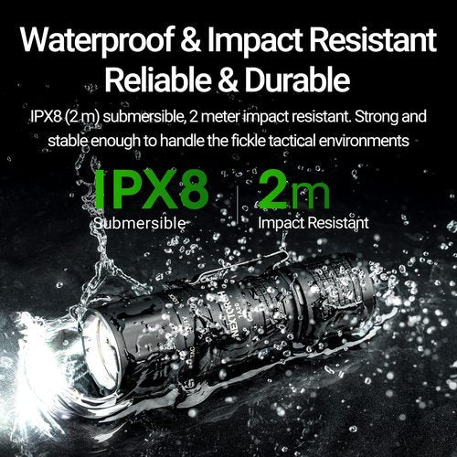 NEXTORCH TA20 Set Tactical Flashlight High Lumens, 1000 Lumens Powerful Emergency Rechargeable Compact Flashlight with 3 Modes & Strobe & Ceramic Glass Breaker, Tactical Rings included for Outdoor Use