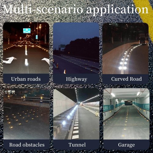 SWJLR 10 Pack 4 by 4 inch Driveway Reflectors, Driveways, Streets, Sidewalks and Asphalt Driveway Markers, Road Reflectors Great for Speed Bumps, Crosswalks, Highways, Driveways and Garages