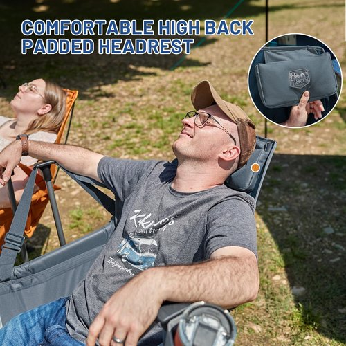 TIMBER RIDGE Hammock Camping Chair, Oversized Swinging Hammock Chair with Adjustable Back and Seat for Outdoor Lawn, Sports, Supports 400lbs, Blue