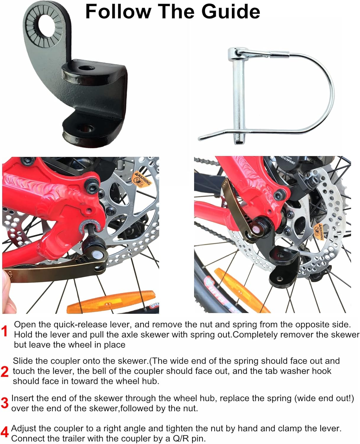 Steel Hitch for Burley Bike Trailer for Kids 12.2 MM Hitch Compatible with Burley Bee Honey Bee and Old Trailer Models Work with Disc Brake