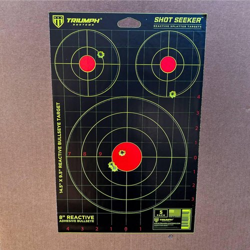 Triumph Systems Shot Seeker with 3 Asst Size Reactive Adhesive Splatter Bullseyes, 10 Count