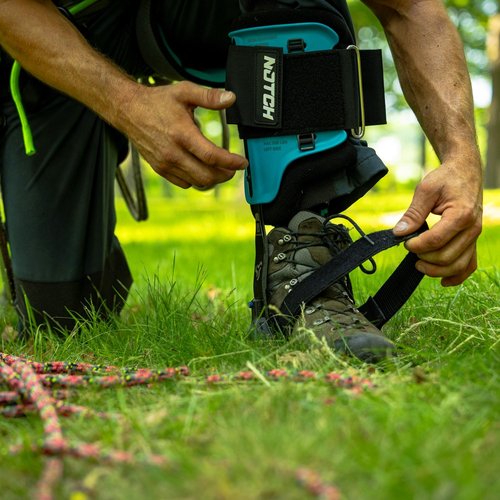 Notch Steel Climbers Ergonomic Pole Gaffs 20+ Cuff Adjustment Points, Stirrup Grip Pad, Dual Foot Strap Assembly, Redesigned Cuff, 350 lbs. Total Weight Limit (99695P)