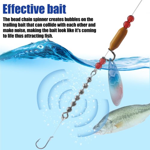 Fishing Bead Chain Swivels Stainless Steel Catfish Swivels Catfish Tackle Catfish Fishing Swivels High Speed Roller Swivels Chain Rig Fishing Tackle Gear for Freshwater Saltwater (4.5-60PCS)