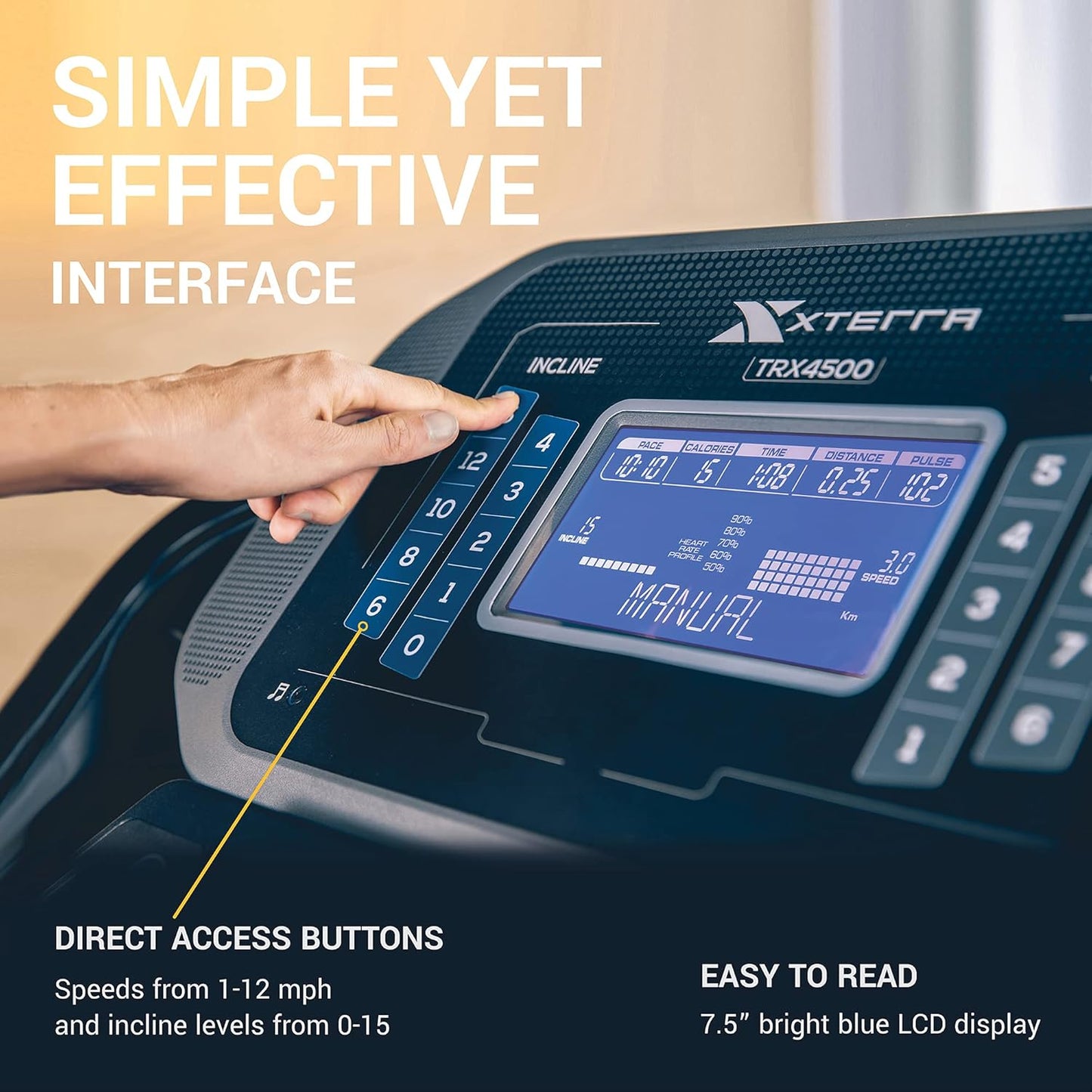 XTERRA Fitness Sport Series Premium Folding Smart Treadmill, Handlebar Speed and Incline Controls, Large XTRASoft Cushioned Running Deck, Built-in FTMS-Enabled Bluetooth with XTERRA+ Fitness App