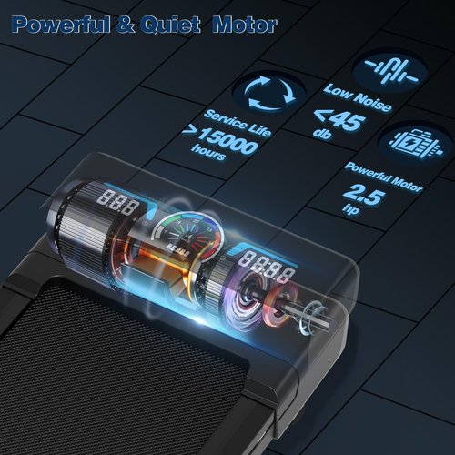 Walking Pad Treadmill with 12% 9-Level Auto Incline, 450 lbs Capacity RGB LED Screen, Bluetooth Speaker Under Desk Treadmill, Compact Treadmills for Home Hiking, Black