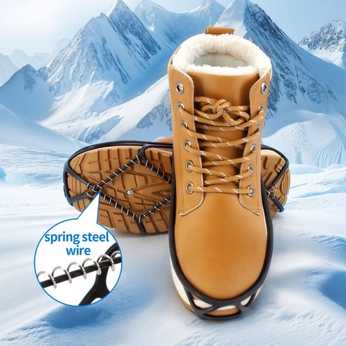 UNITACKLE Ice Cleats, Crampons Ice Snow Grips for Shoes and Boots, Ice Snow Traction Cleats for Walking on Snow and Ice